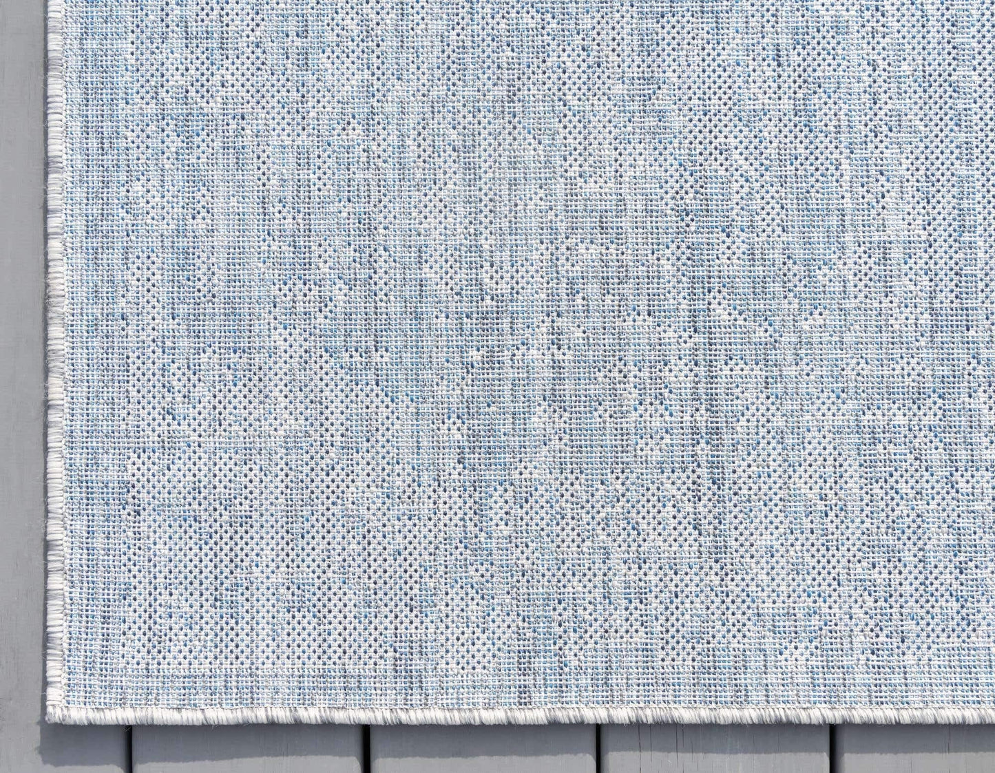 Unique Loom Outdoor Traditional Collection Area Rug - Timeworn (2' x 8' Runner, Blue/ Gray)
