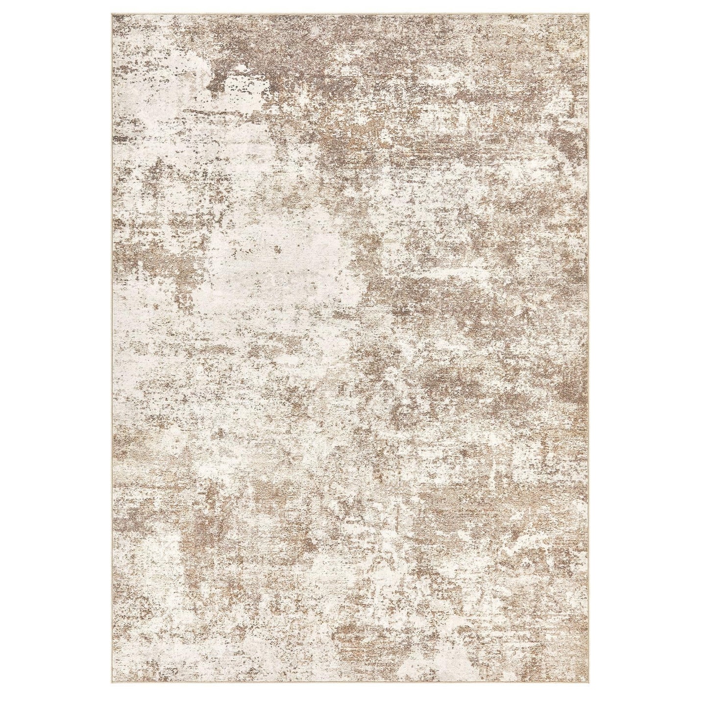 Micgeek Area Rug Living Room - 5X7 Abstract Washable Large Soft Foldable Non Slip Rug Neutral Modern Low Pile Carpet for Bedroom Nursery Dining Room Kitchen Home Office Indoor - Brown