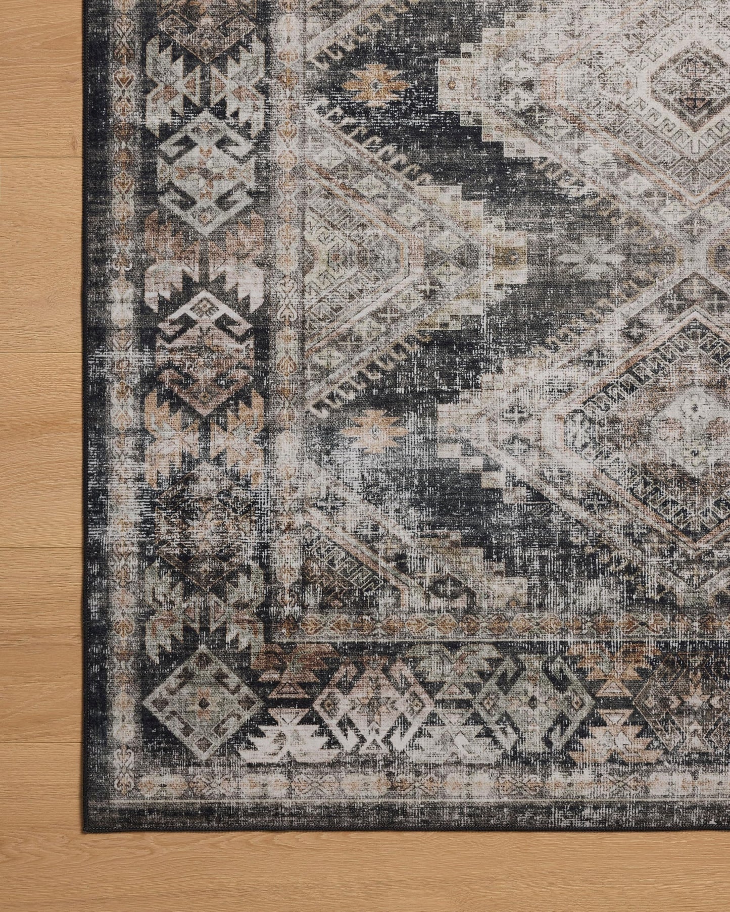 Loloi Amber Lewis Josie Collection JOS-04 Ink/Earth 9'-0" x 12'-0", .13" Pile Height, Low Profile, Machine Washable, Area Rug
