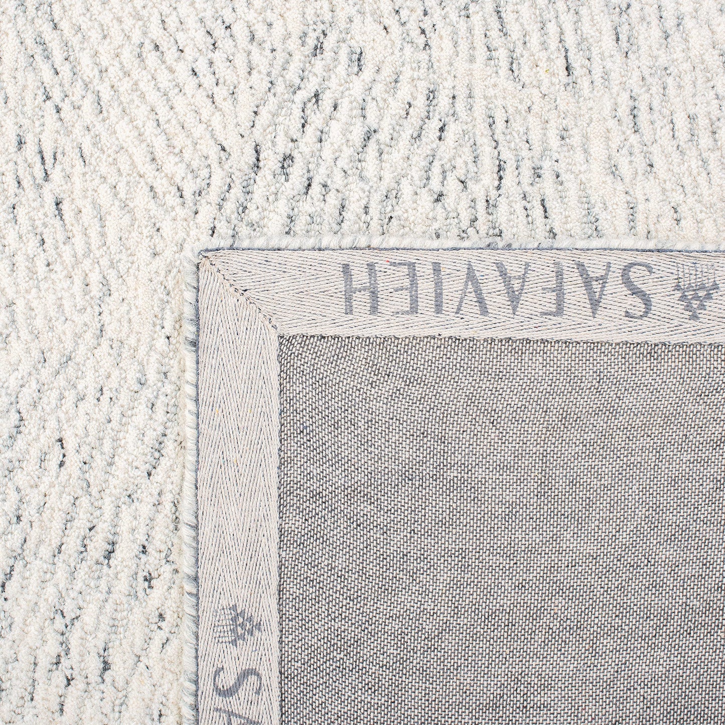 SAFAVIEH Metro Collection Area Rug - 9' x 12', Dark Grey & Ivory, Handmade Wool, Ideal for High Traffic Areas in Living Room, Bedroom (MET999H)