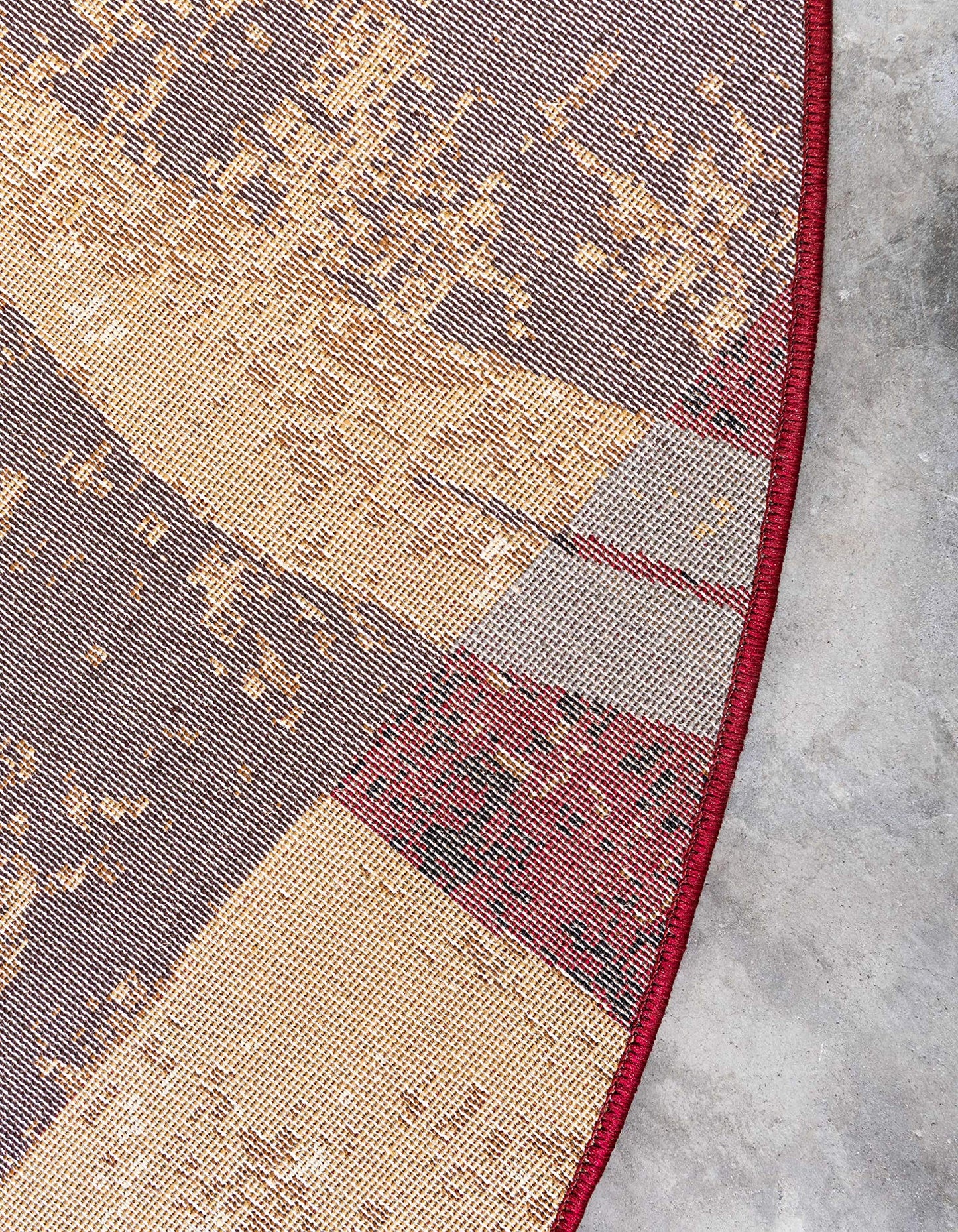 Unique Loom Barista Collection Area Rug - Kouillou (4' 1" Round, Multi/ Brown)
