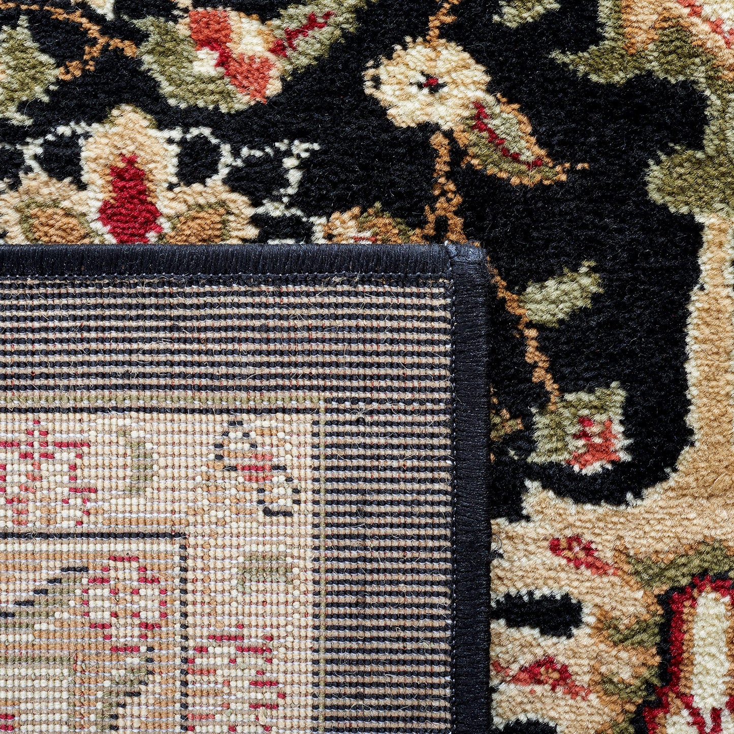 SAFAVIEH Lyndhurst Collection Area Rug - 6' x 9', Black & Beige, Traditional Oriental Design, Non-Shedding & Easy Care, Ideal for High Traffic Areas in Living Room, Bedroom (LNH330Z)