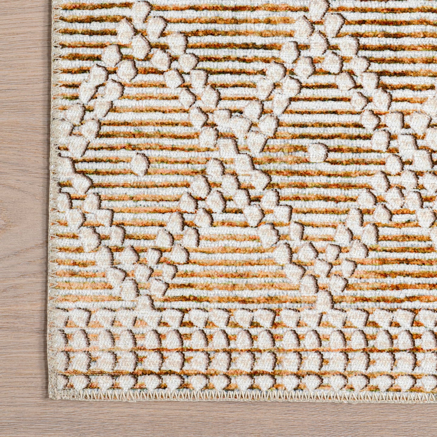 Nuloom Splashguard Úna Tan/Ivory, 4' x 6', Geometric, Soft and Cozy, High Traffic, Stain Resistant, Easy Clean, Durable, Machine Washable Area Rug for Bedroom, Living Room, Dining, Den, Foyer