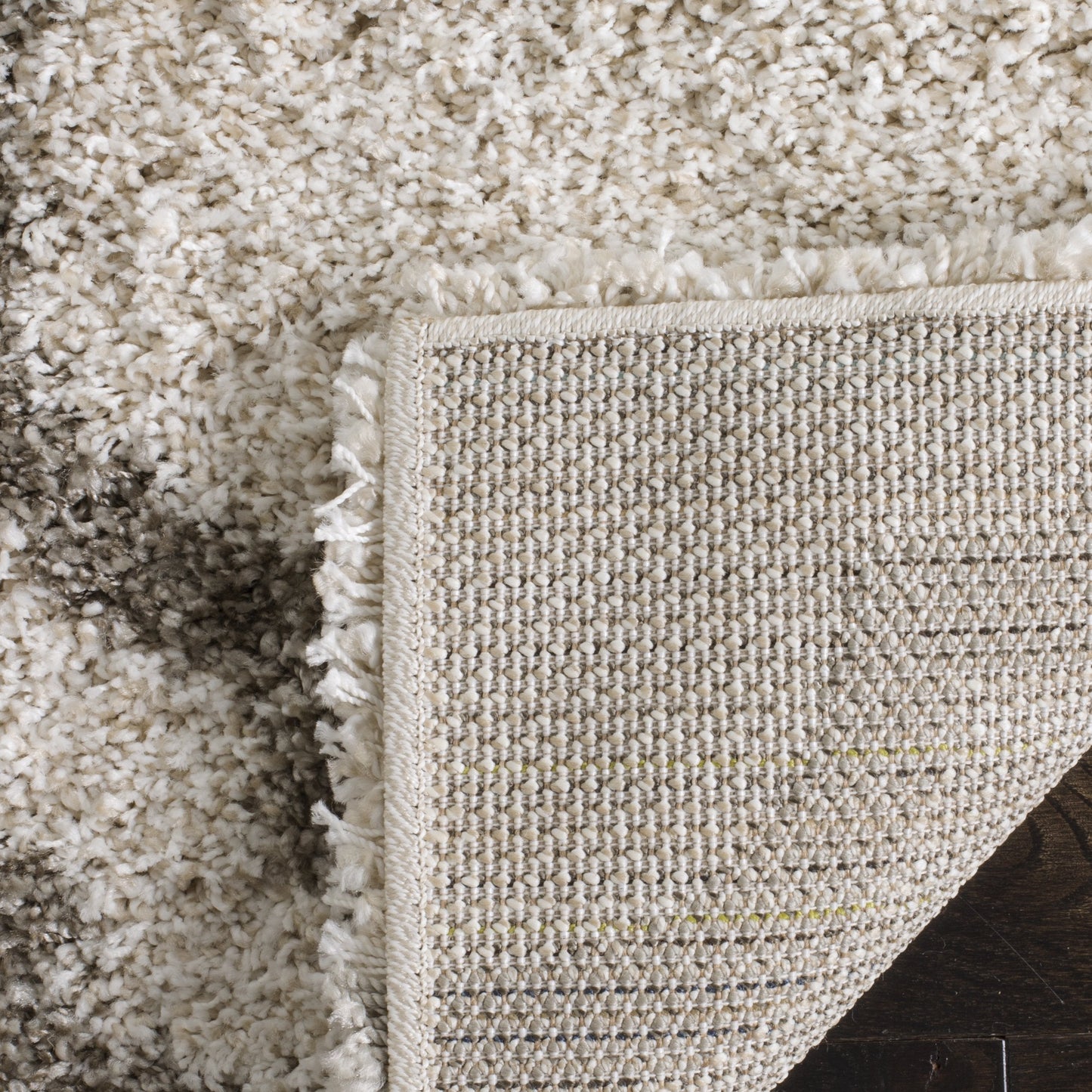 SAFAVIEH Hudson Shag Collection Accent Rug - 4' x 6', Ivory & Grey, Moroccan Design, Non-Shedding & Easy Care, 2-inch Thick Ideal for High Traffic Areas in Entryway, Living Room, Bedroom (SGH284A)