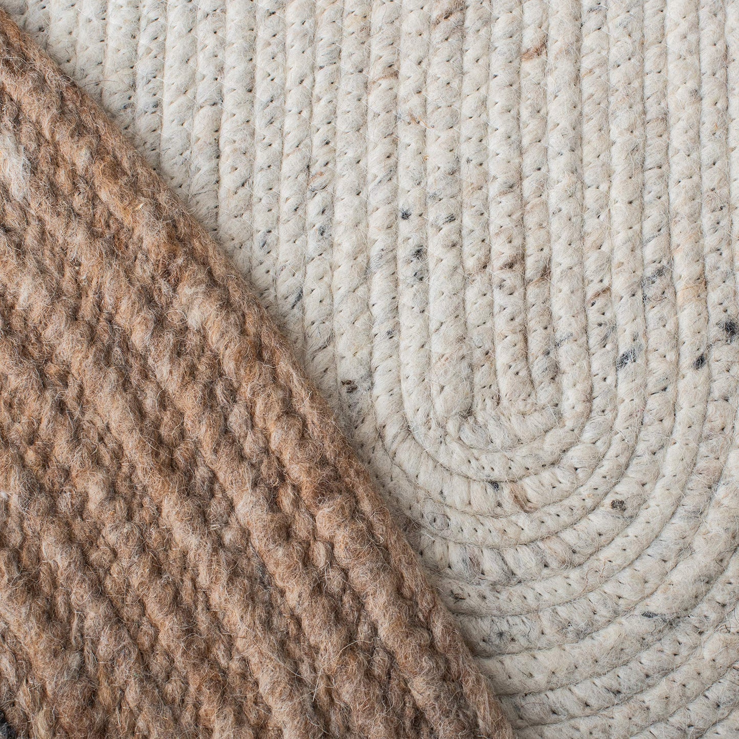 SAFAVIEH Braided Collection 6' x 9' Oval Beige/Ivory BRD903B Handmade Country Cottage Reversible Wool Entryway Foyer Living Room Bedroom Kitchen Area Rug