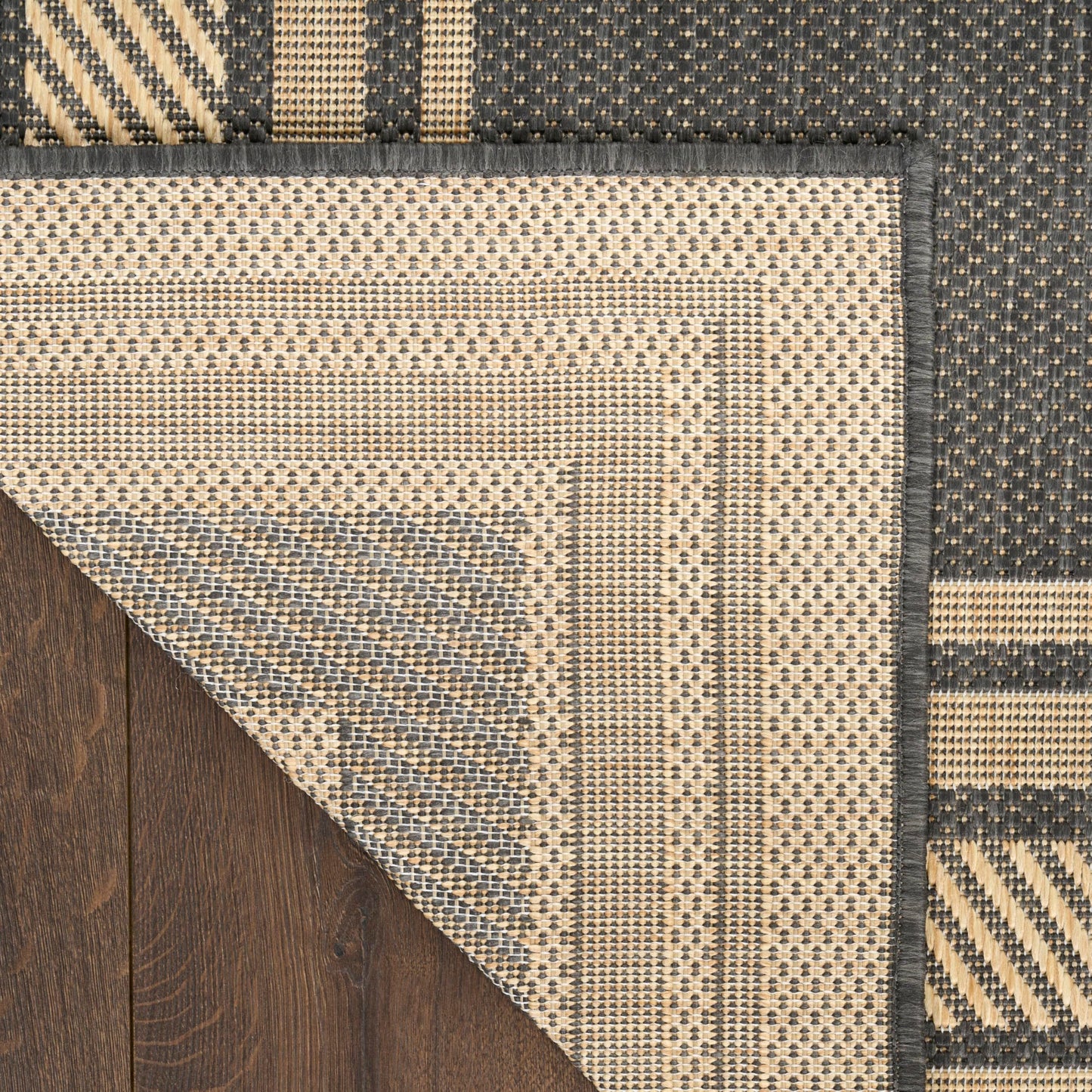 Nourison Home Horizon Indoor/Outdoor Charcoal 4' x 6' Area Rug - Easy Clean, Non Shedding, Bed Room, Living Room, Dining Room, Kitchen (4' x 6')