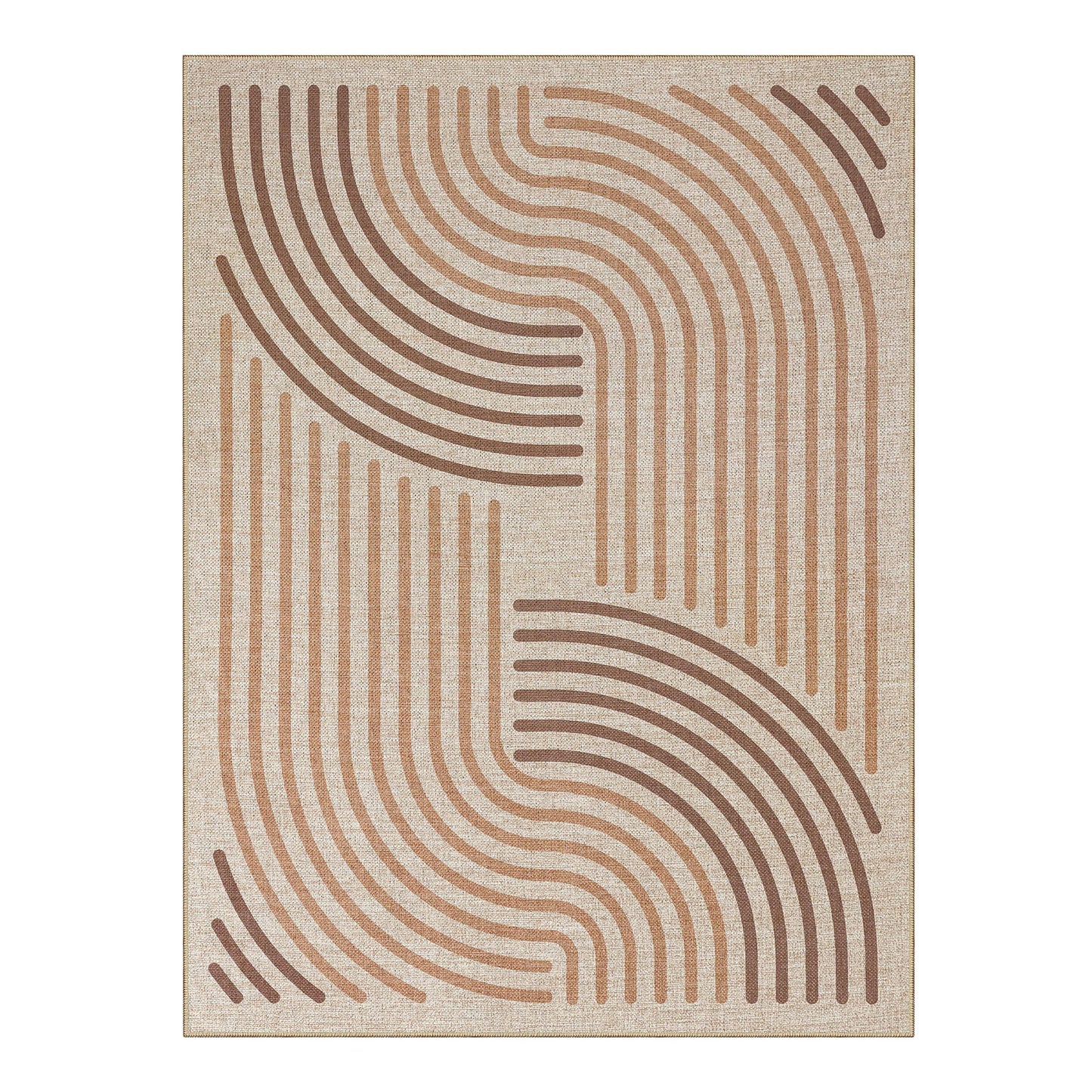CASTLYE Easy Jute 8x10 Brown Outdoor Patio Rug Machine Washable Boho Carpet