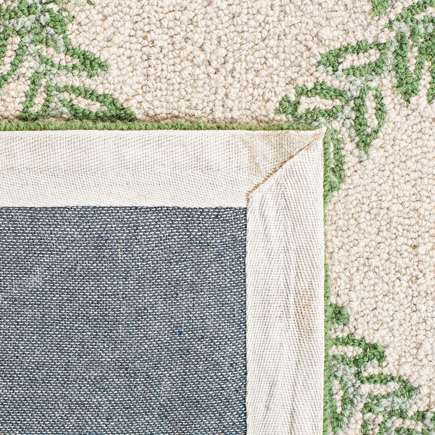 SAFAVIEH Area Rug 8x10 - Chelsea Collection - Large - Ivory & Light Green, Hand-Hooked Wool, French Country Design, Ideal for Living Room, Bedroom, Office, Dining Space (HK230B)