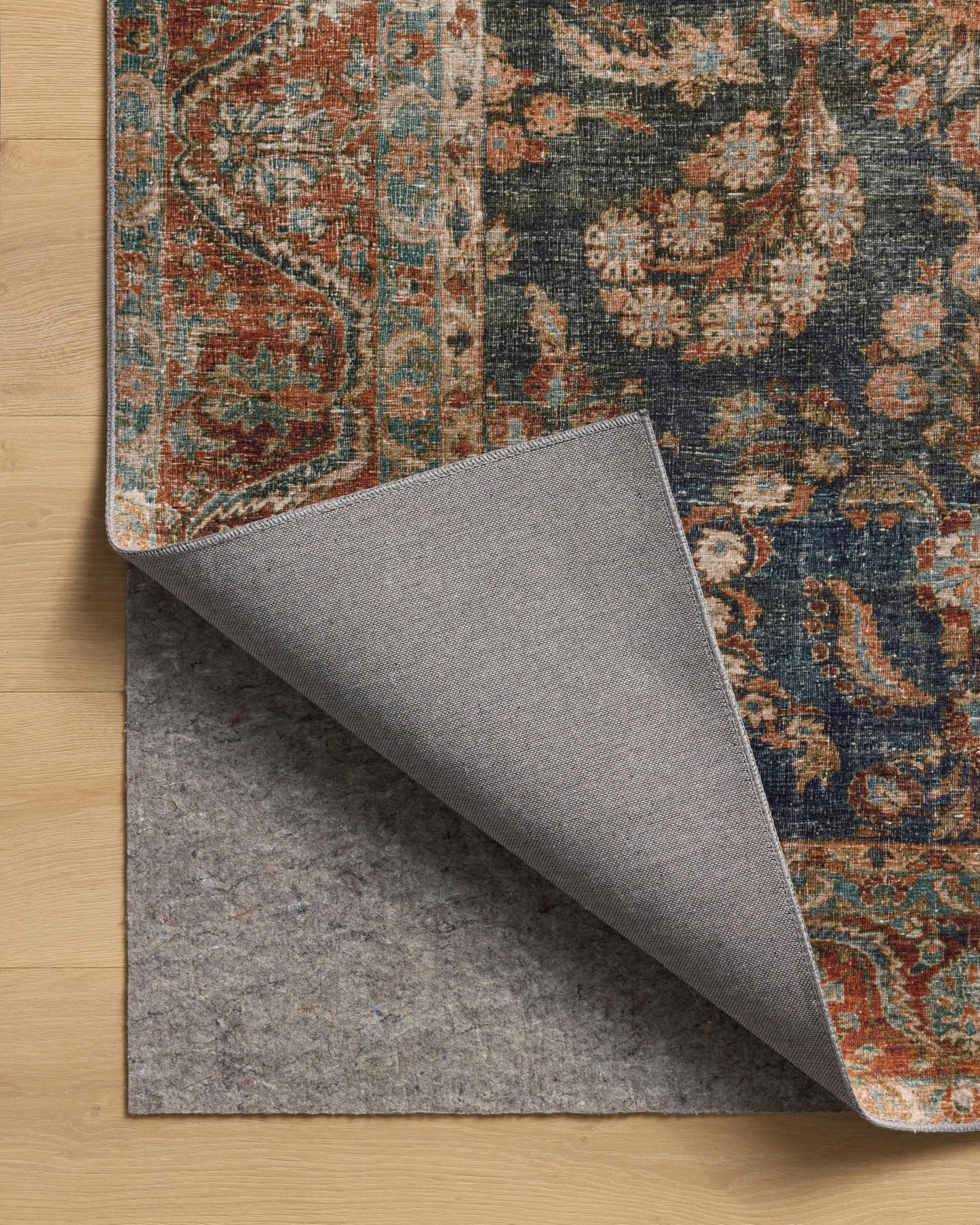 Loloi Chris Loves Julia Jules Collection JUL-10 Ocean/Spice 8'-6" x 11'-6", .13" Pile Height, Area Rug