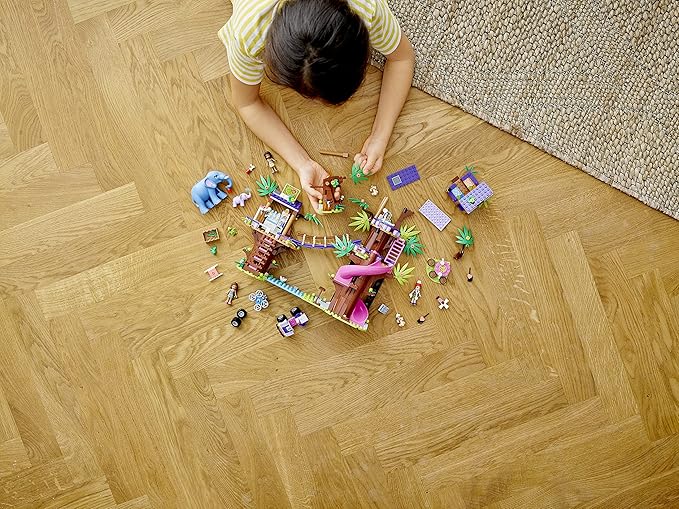 LEGO Friends Jungle Rescue Base 41424 Building Toy for Kids Animal Rescue Kit That Includes a Jungle Tree House and 2 Elephant Figures for Adventure Fun (648 Pieces)