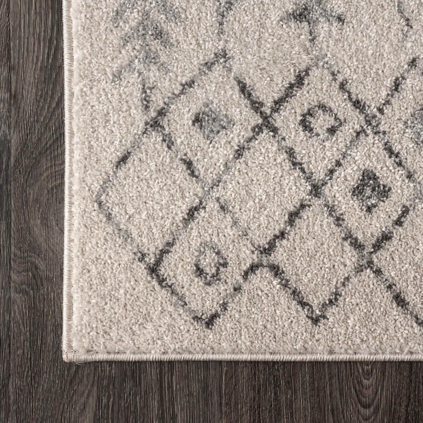 JONATHAN Y Ziri Moroccan Geometric Cream/Gray Indoor Area Rug, 8x10, Bohemian, Scandinavian, Easy-Cleaning for Living Room, Bedroom, Kitchen, Pet Friendly, Non-Shedding (MOH210A-8)