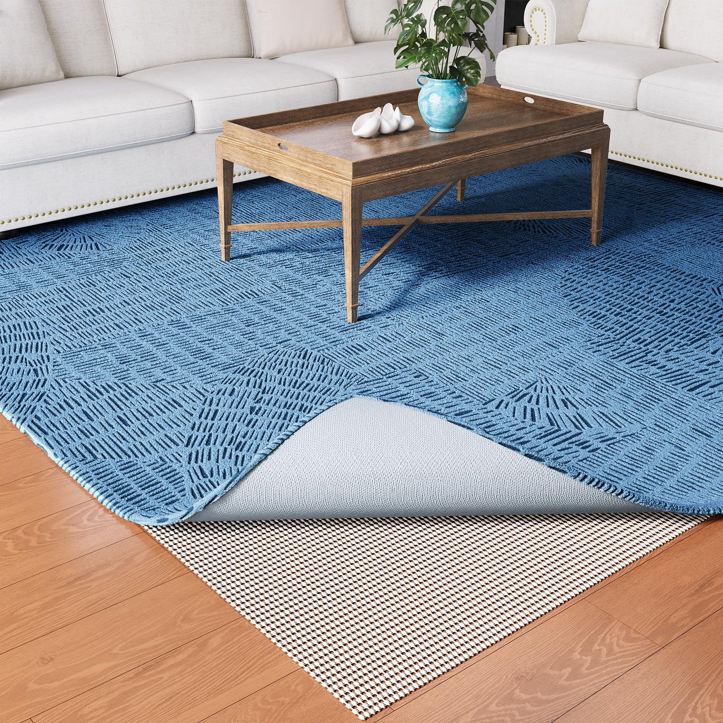 Jorvila Non-Slip Rug Pad Gripper 2x8 Feet, Thick Cushioned Carpet Pad for Hardwood Floors, Anti Skid Mat for Kitchen Hallway Runner, Strong Grip Drawer Shelf and Cabinet Liner