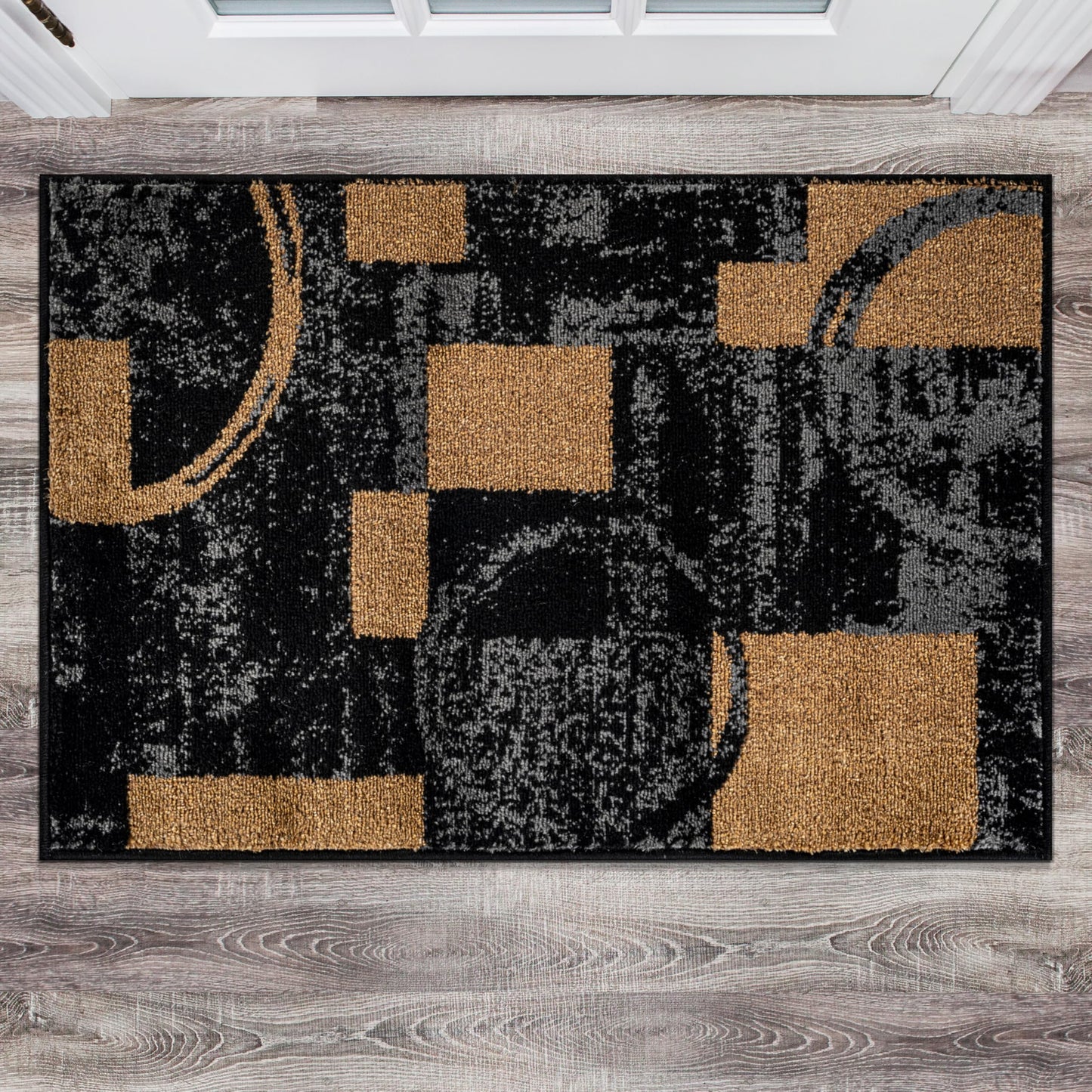 Rugshop Contemporary Circle Design Area Rug, Fade-Resistant Carpet for Living Room, Dining Room, or Home Office 2' x 3' Jute