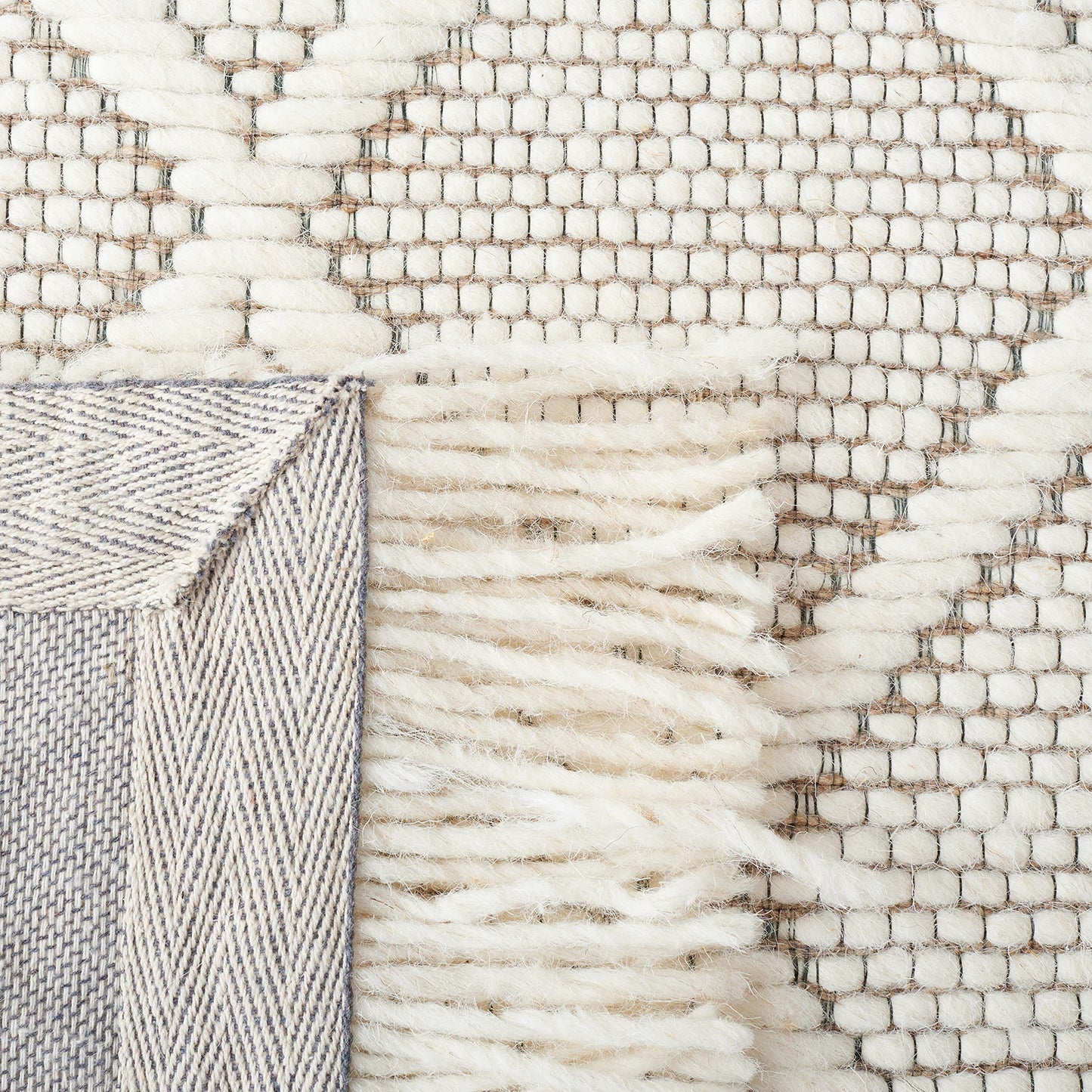 SAFAVIEH Natura Collection 8' x 10' Ivory / Brown NAT868T Handmade Fringe Wool Living Room Dining Bedroom Area Rug
