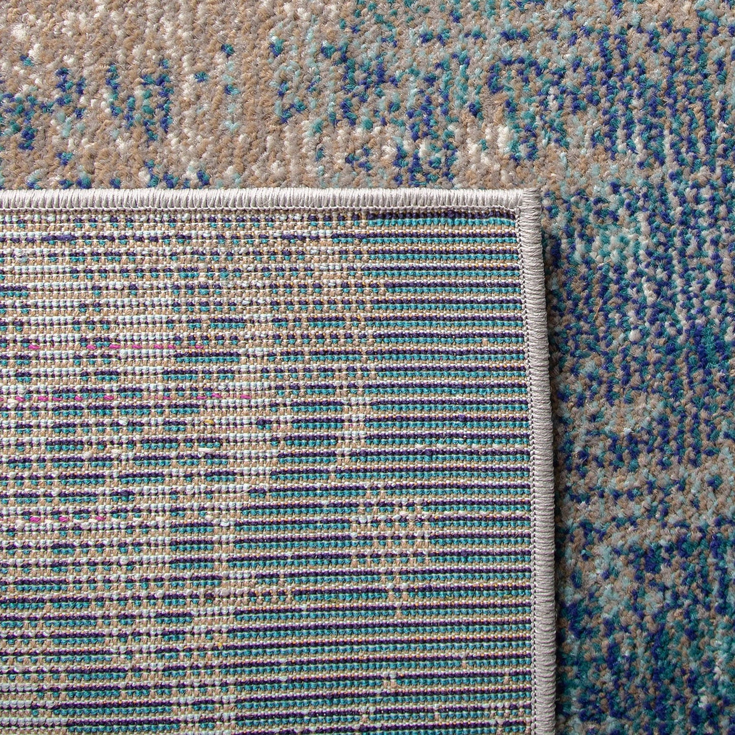 SAFAVIEH Madison Collection Area Rug - 10' x 14', Blue & Grey, Modern Boho Abstract Design, Non-Shedding & Easy Care, Ideal for High Traffic Areas in Living Room, Bedroom (MAD440M)