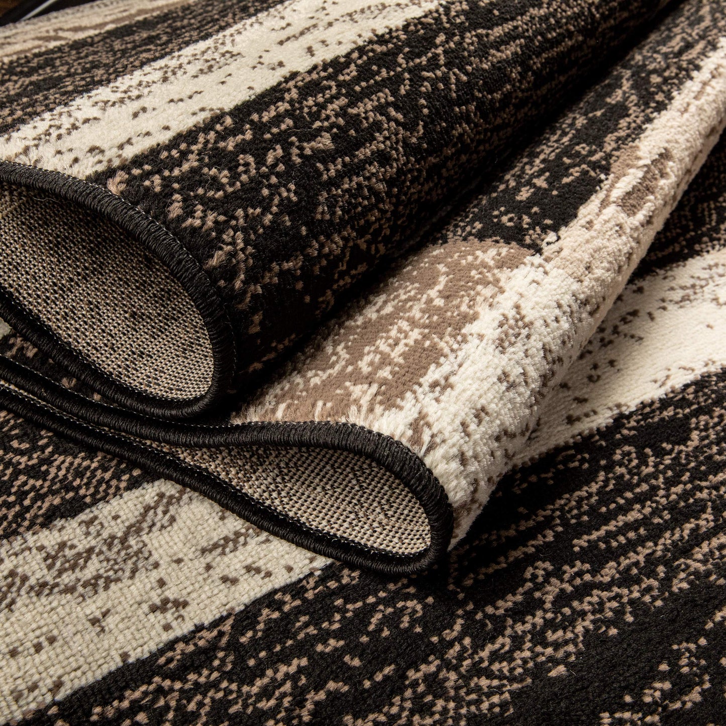 Superior Rockwood Modern Geometric Indoor Area Rug, 2'7" x 8', Chocolate