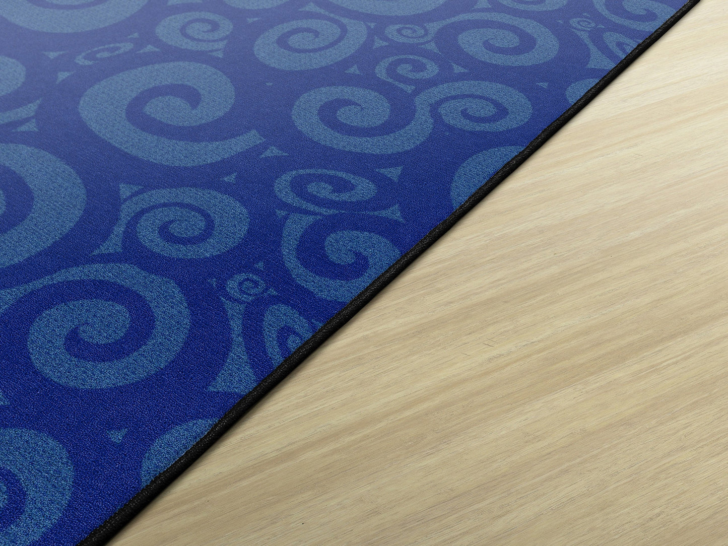 Flagship Swirl Tone on Tone Carpet for Children's Classroom and Bedroom Area Rug, Playroom or Teaching Area for Playtime and Reading, 6' x 8'4", Blue