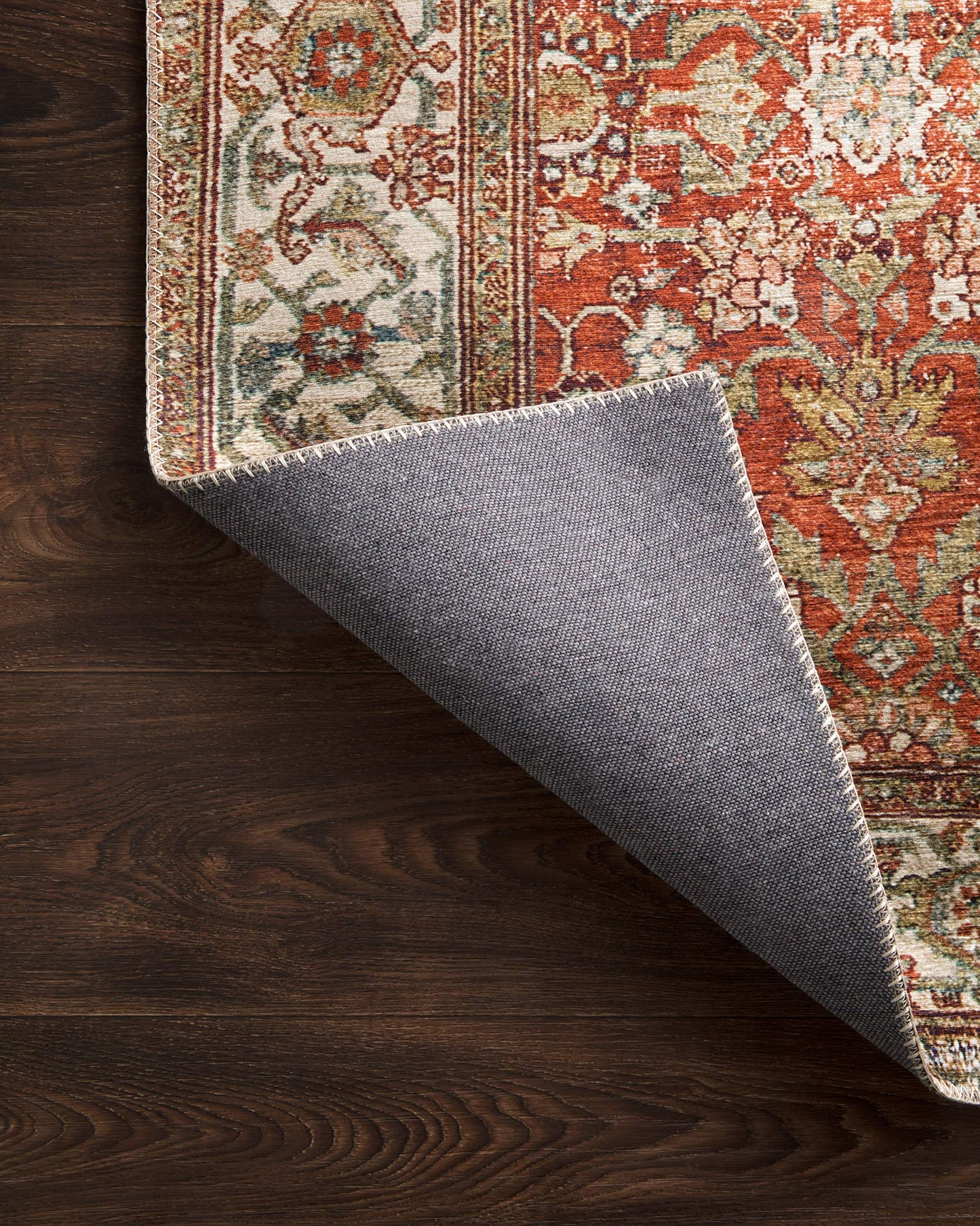 Loloi Layla Collection LAY-05 Ocean/Multi 7'-6" x 9'-6" .13" Thick Area Rug, Soft, Durable, Vintage Inspired, Distressed, Low Pile, Non-Shedding, Easy Clean, Printed, Living Room Rug