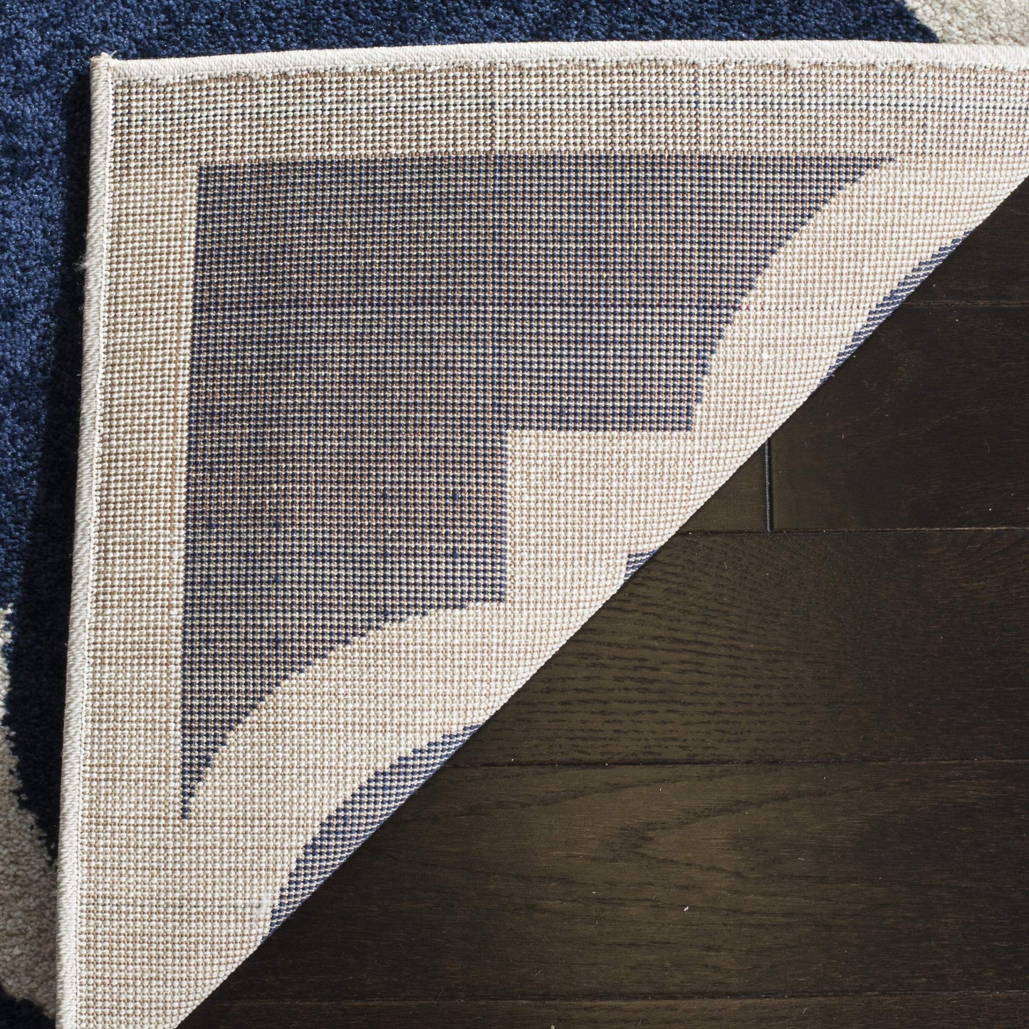 SAFAVIEH Area Rug 8x10 - Amherst Collection - Large - Navy & Beige, Moroccan Trellis Pattern, Non-Shedding & Easy Cleaning, Ideal for Living Room, Bedroom, Office, Dining Space (AMT423P)