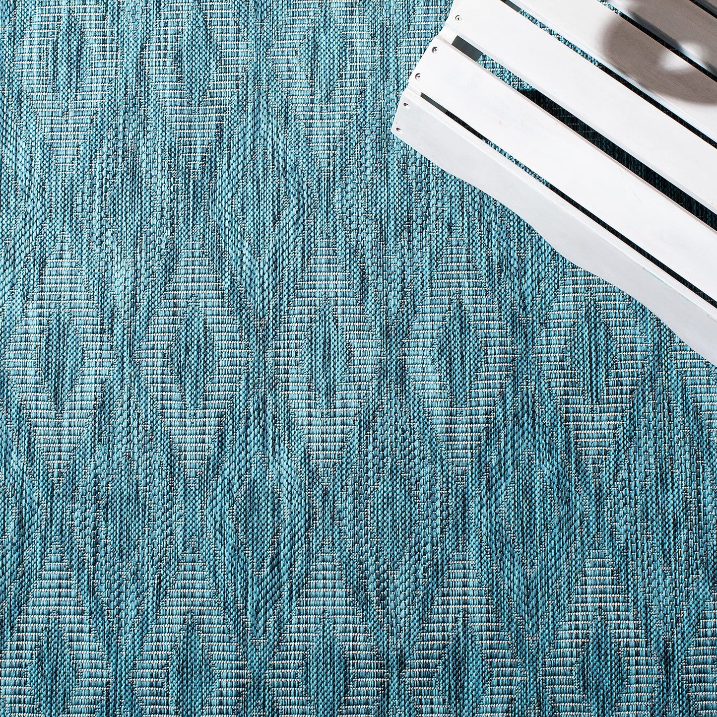 SAFAVIEH Courtyard Collection 5'3" x 7'7" Turquoise/Blue CY8522 Indoor/ Outdoor Waterproof Easy Cleaning Patio Backyard Mudroom Area Rug