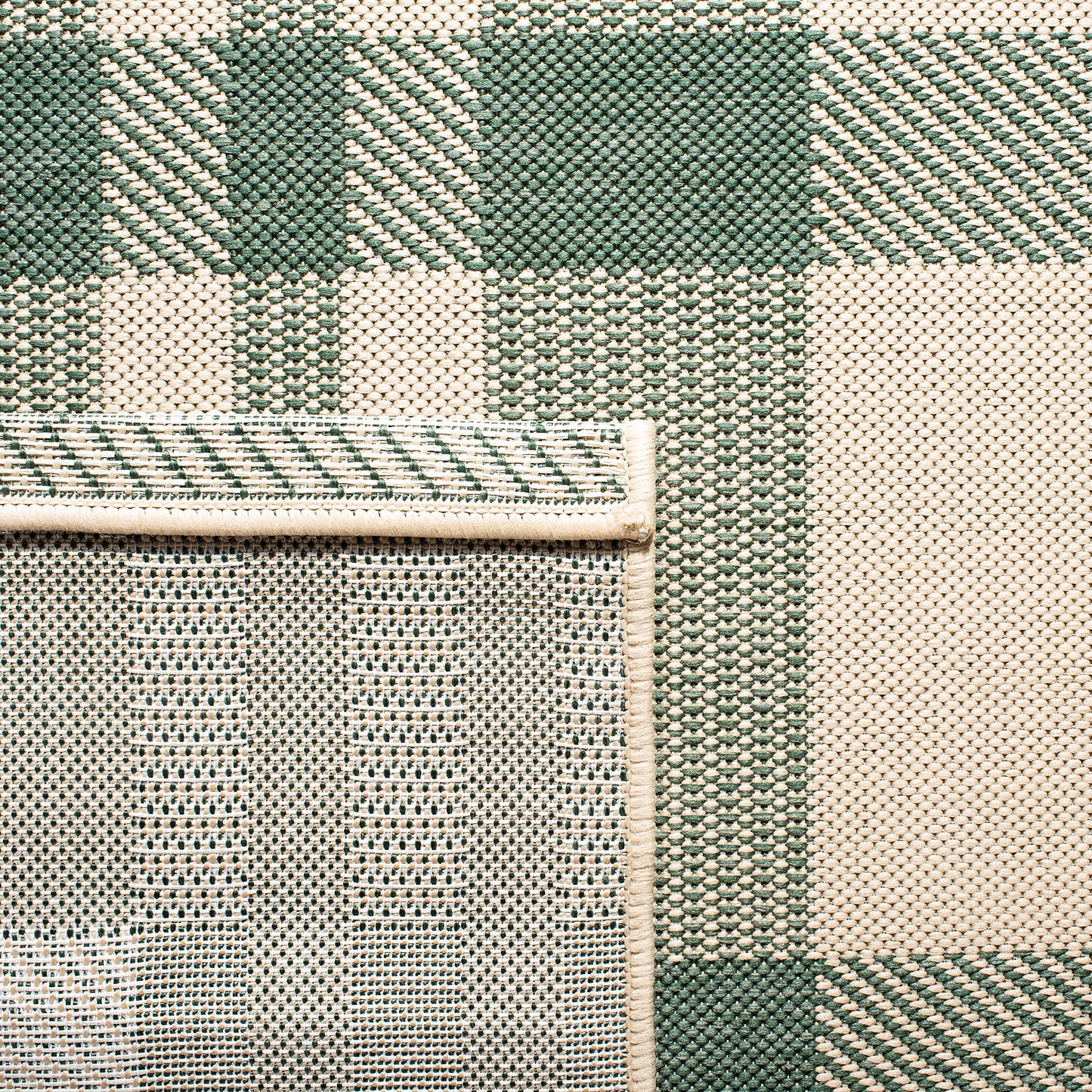 SAFAVIEH Courtyard Collection 2' x 3'7" Green/Beige CY6201 Modern Farmhouse Plaid Indoor/ Outside Waterproof Easy cleansingPatio Backyard Mudroom Accent Mat
