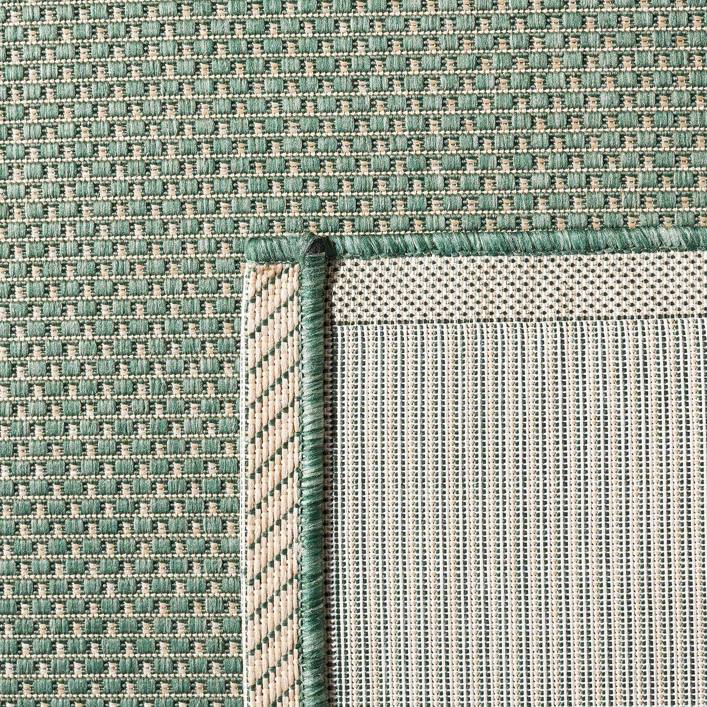 SAFAVIEH Washable Rug Outdoor Courtyard Collection - 2'3" x 12' Runner, Dark Green & Beige, Non-Shedding & Easy Cleaning, Ideal for Patio, Entryway, Mudroom, Hallway, Kitchen (CY7987-32221)