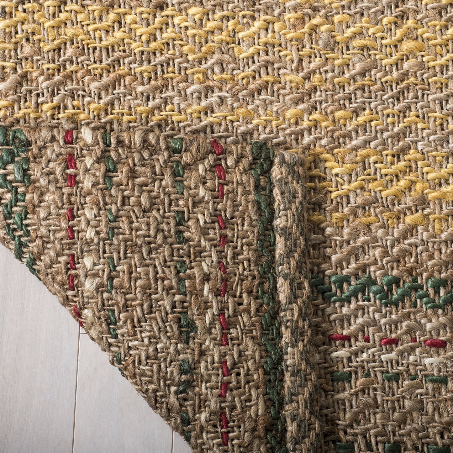 SAFAVIEH Natural Fiber Collection Area Rug - 6' x 9', Natural & Gold, Handmade Stripe Jute, Ideal for High Traffic Areas in Living Room, Bedroom (NF202B)