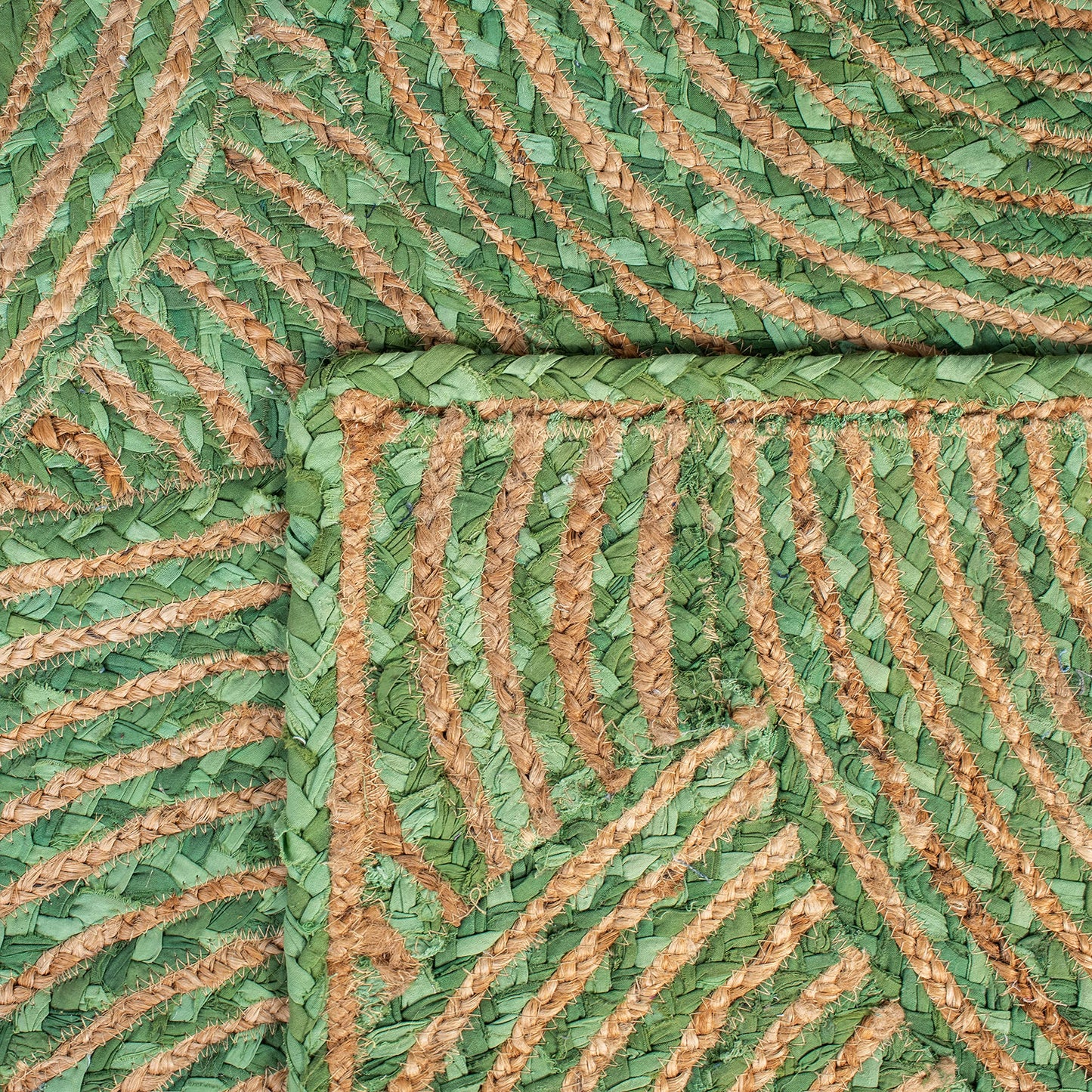 SAFAVIEH Cape Cod Collection Runner Rug - 2'3" x 8', Green & Natural, Handmade Boho Braided Circles Jute & Cotton, Ideal for High Traffic Areas in Living Room, Bedroom (CAP203Y)