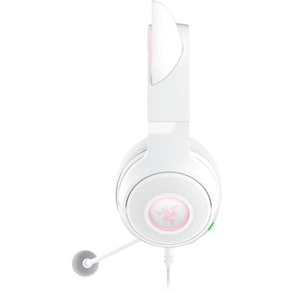 Razer Kraken Kitty V2 USB Wired Headset: Chroma RGB Kitty Ears - Stream Reactive Lighting - HyperClear Cardioid Mic - 40 mm Drivers - 7.1 Surround Sound - Comfortable Ear Cushions - White