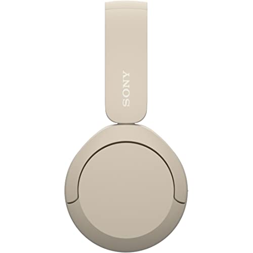 Sony WH-CH520 Best Wireless Bluetooth On-Ear Headphones with Microphone for Calls and Voice Control, Up to 50 Hours Battery Life with Quick Charge Function, Includes USB-C Charging Cable - Beige