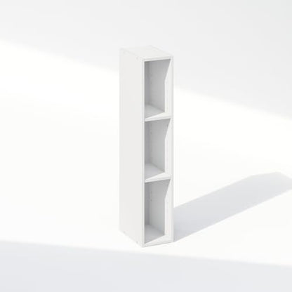 Furinno Reed 3-Tier Closet Organizers and Storage, Closet Organizer, Open Shelf Closet Storage, for Wardrobe, Bedroom, Living Room, 6-Inch Width, White