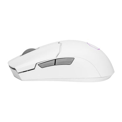 Cooler Master MM712 Wireless Gaming Mouse Black with Adjustable 19,000 DPI, 2.4GHz and Bluetooth , Ultraweave Cable, PTFE Feet, RGB Lighting and MasterPlus+ Software