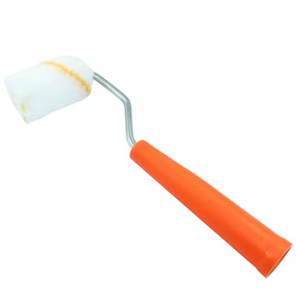 Hordion 2 Inch Paint Roller Kit, Microfiber Roller Covers with Tray - Mini Roller Frame, Microfiber Roller Covers for Smaller DIY Stenciling Projects, Orange
