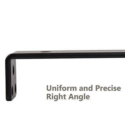 10 Inch Floating Shelf Brackets, Heavy Duty Hidden Bracket for Wall, Mantel, Bookshelves, Black Powder Coated Steel, 12-Pack