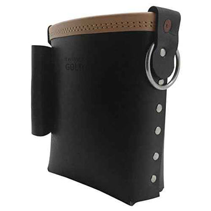 3850-BLK Bolt Bag with Spud Wrench Holder and Snap Holder | Ironworker Bolt Bag, Medium Size | Premium, Ultra Durable Buffalo Leather | Commercial Grade Sliding Tool Belt Accessory