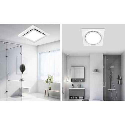 Bathroom Exhaust Fan with LED Light Ceiling Mount Ventilation Fan 90 CFM 1.0 Sones 4 Inch Duct Quiet Bathroom Vent Fan with Light Combo 5000K for Home Bath Office Hotel White (8Inches-Round)