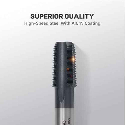 1/8¡±-27 NPT Pipe Tap, High-Speed Steel Thread Tap with AD+ Coating, Heavy-Duty Threading Tool for Stainless Steel, Brass, PVC, Metal