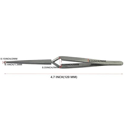Lock Pinning Cross Locking Tweezers for Locksmith Pinning & Rekeying Kit Round Open Slot Stainless Steel Holding Tweezer Self Locking Closing Locksmith Tools Lock Pin Tumbler Tweezers
