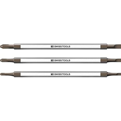 PB Swiss Tools Small Screwdriver Pocket Tool PB 169.V02 CN | 100% Swiss Made | with Slim Handle and 3 Reversible Blades for Slotted, Pentalobe and Phillips Screws