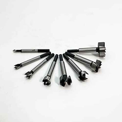 Forstner Bit Set 8Pcs Hex Shank, Wood Drill Bits Set with Multi Sided Shank