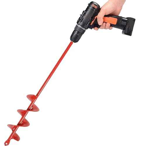 TCBWFY Auger Drill Bit for Planting 1.6x16.5inch Extended Length Garden Auger Spiral Drill Bit for Planting Bulbs Flowers,Post Hole Digger for 3/8¡±Hex Drill