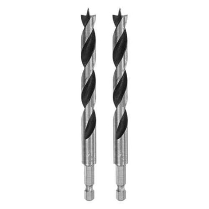 HARFINGTON 2pcs Brad Point Drill Bit 10mm (25/64") Dia Bearing Steel 1/4" Hex Shank Wood Drill Bits 3.23" Working Length Spiral Twist Drilling Tool for Woodworking Softwood Plywood Plastic
