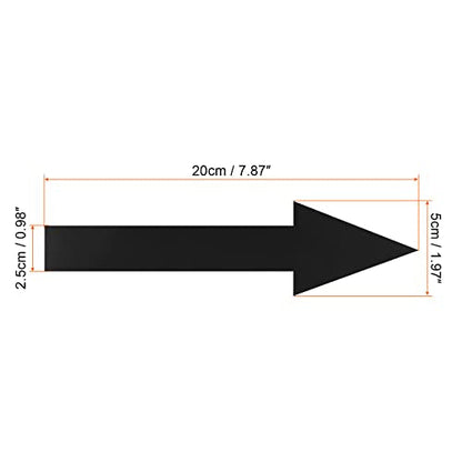 8"x2" Arrow Sticker Black, 10 Pack PVC Removable Self Adhesive Waterproof Floor Decal Wall Marking Arrow Sign for Road Instructions, Wall Stickers and Murals