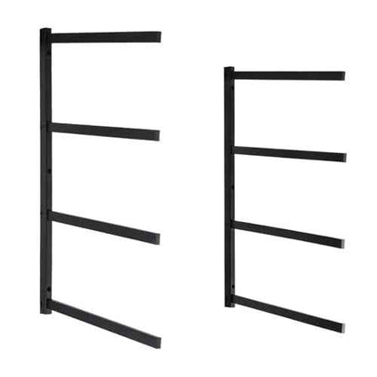 Lumber Rack Wall Mount,Metal Storage Brackets for 2x4 Wood,Plywood,PVC Pipes & Long Tools,Garage Shelving System for Basement,Attic,Shed Organization (4 Level)