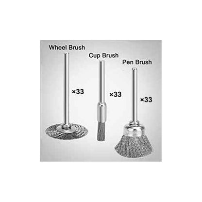 42Psc Wire Wheel Brush Set, Rotary Tool Wire Brush, Steel Wire Wheels Pen Brushes Set Kit Accessories for Rotary Tool-1/8(3mm) Shank