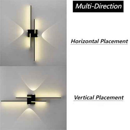 Black Wall Sconces Modern LED Bathroom Vanity Linear Wall Lamp 3000K Warm Light for Living Room Indoor Wall Lighting for Bedroom Living Room Hallway Stairway
