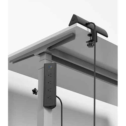 Jgstkcity Desk Clamp Power Strip,20W Fast Charging Station,Surge Protector Nightstand Edge Mount,1875W Extension Cord with Multiple Outlets,2 USB-C,2 USB-A,for Home Office (Black, 2PCS-6 FT)