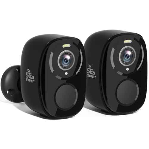 Rraycom 2Pack 5G/2.4G WiFi Security Cameras Wireless Outdoor, 2K Battery Powered Cameras for Home Security with AI Motion Detection, Color Night Vision, Siren, 2-Way-Audio, Works/Alexa,Waterproof