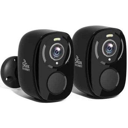 Rraycom 2Pack 5G/2.4G WiFi Security Cameras Wireless Outdoor, 2K Battery Powered Cameras for Home Security with AI Motion Detection, Color Night Vision, Siren, 2-Way-Audio, Works/Alexa,Waterproof