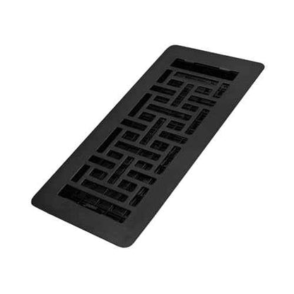Decor Grates (4-Pack) LAJH410-BLK Oriental Low Profile Floor Register, 4x10 Inches, Textured Black Finish